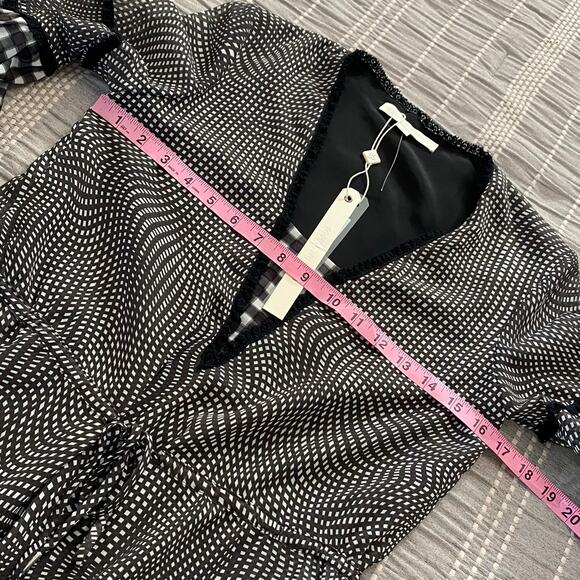 Jonathan Simkhai Dress Mixed Media Black White silk Blend Size XS Romance Flowy - Picture 10 of 10